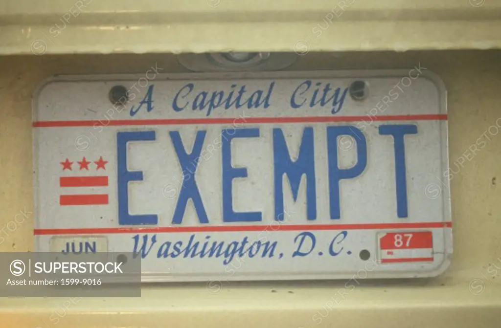 Vanity License Plate - Washington, DC