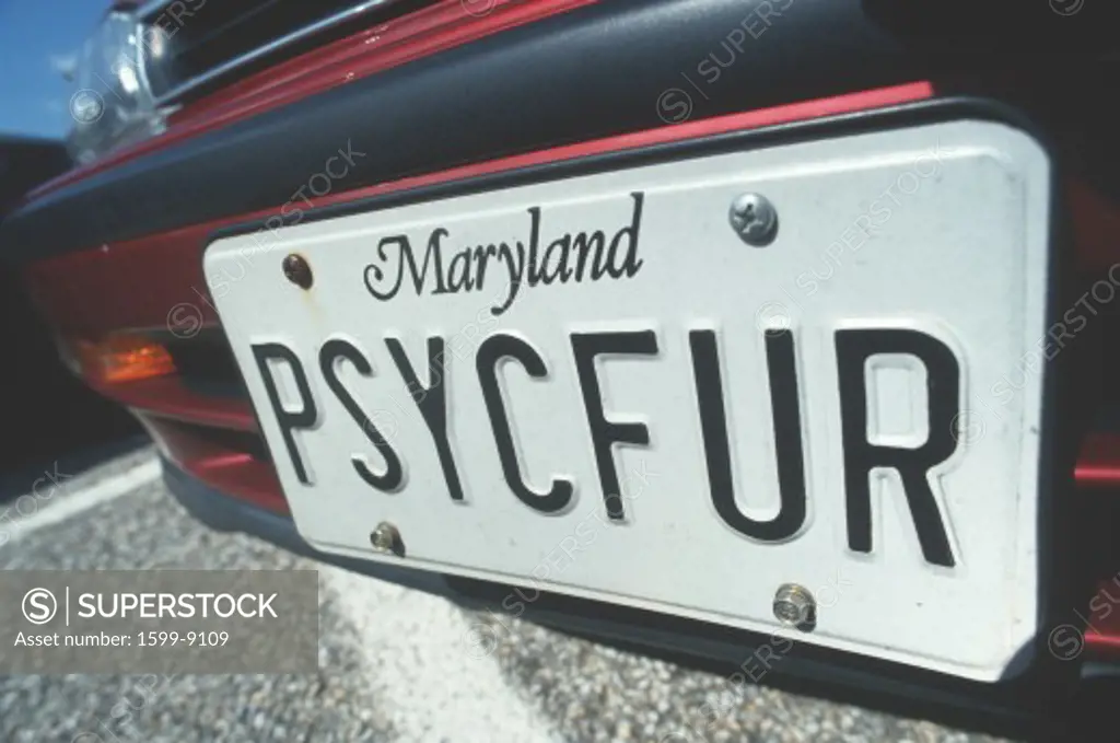 Vanity License Plate - Maryland