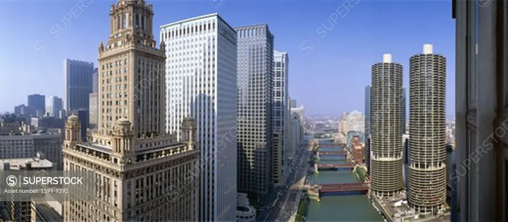 Chicago River, Aerial Shot, Illinois