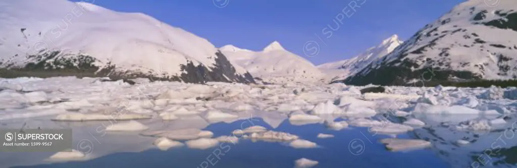 Icebergs in Portage Lake and Portage Glacier, Alaska