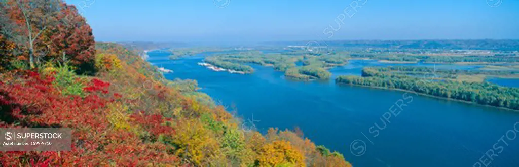 Confluence of Mississippi and Wisconsin Rivers, Iowa