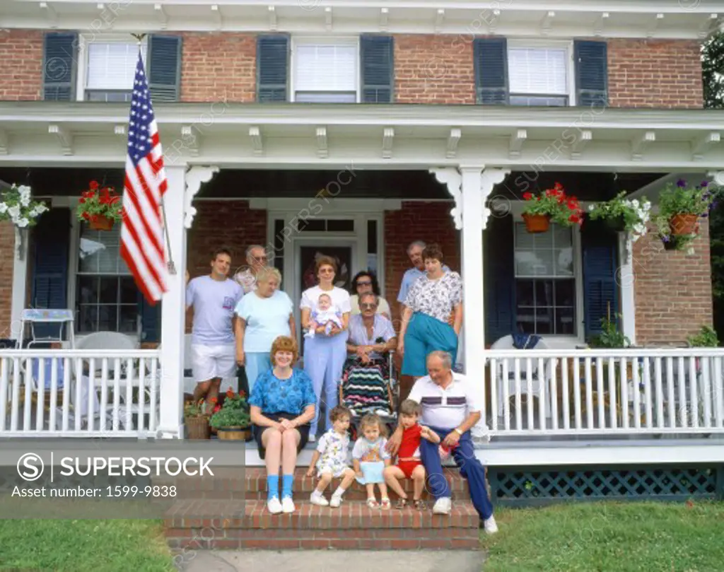 Family on porch, Rock Hall, E. Shore, Maryland