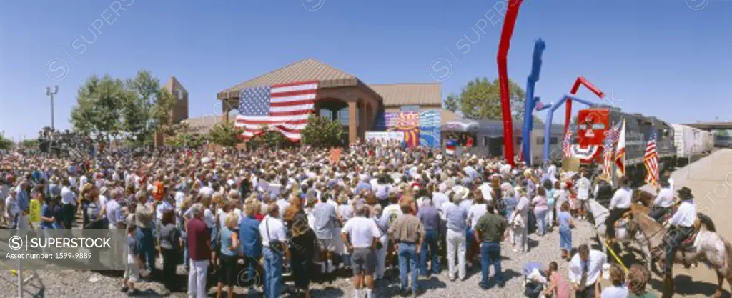 George W. Bush campaign whistle-stop train tour, 2000, Oxnard, California