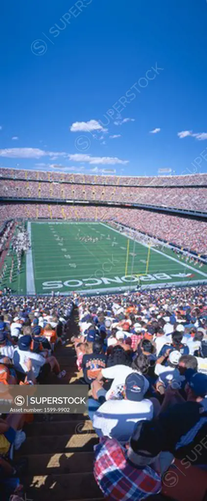 Sell-out crowd at Mile High Stadium, Broncos v. Rams, Denver, Colorado