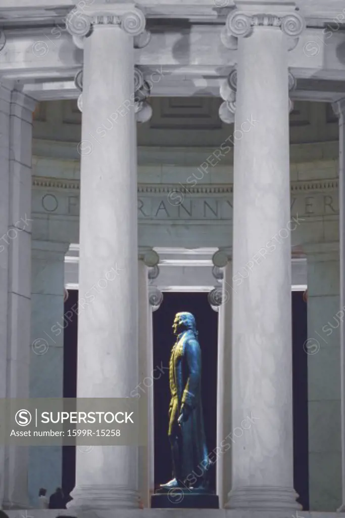 Statue of Thomas Jefferson at Jefferson Memorial, Washington D.C., white tone