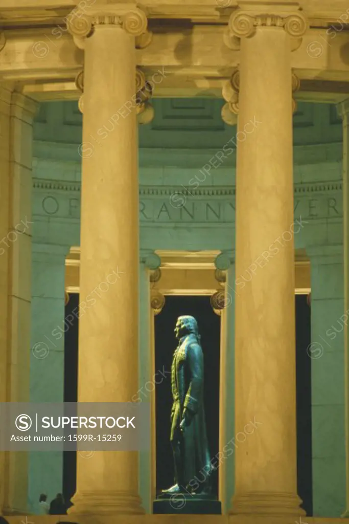 Statue of Thomas Jefferson at Jefferson Memorial, Washington D.C., yellow tone