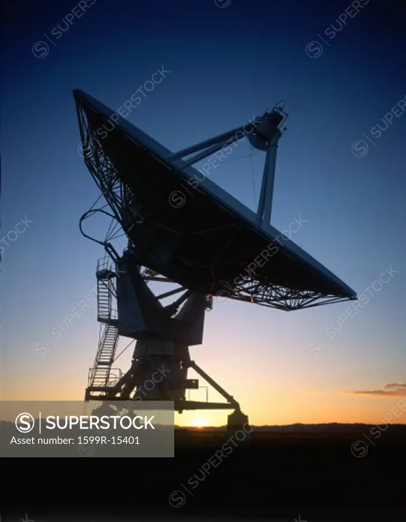 Satellite dish at sunset, National Observatory, Tucson, Arizona