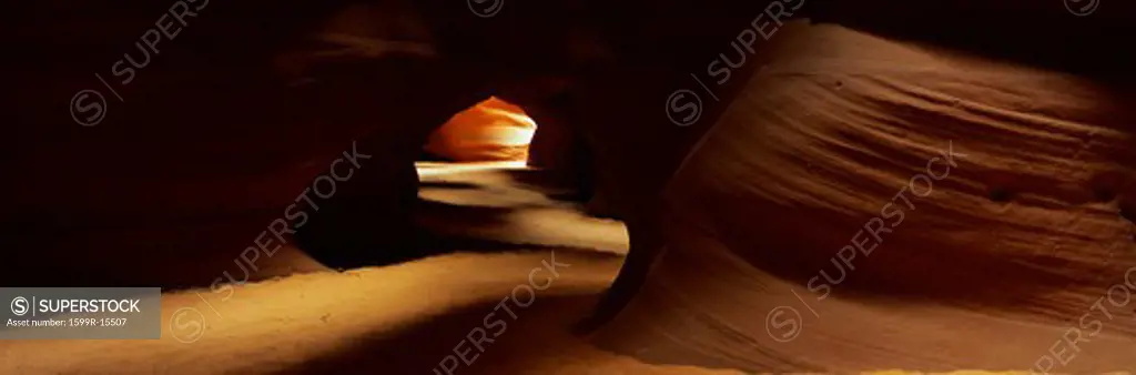 This is known as Slot Canyon. It is located in the Antelope Desert Canyon. It shows sandstone patterns on the walls.