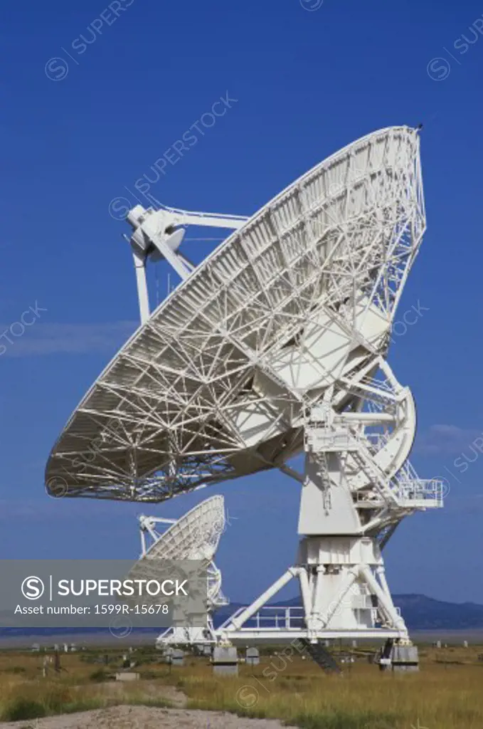 This is the Very Large Array or VLA at the National Astronomy Observatory. It represents communications.