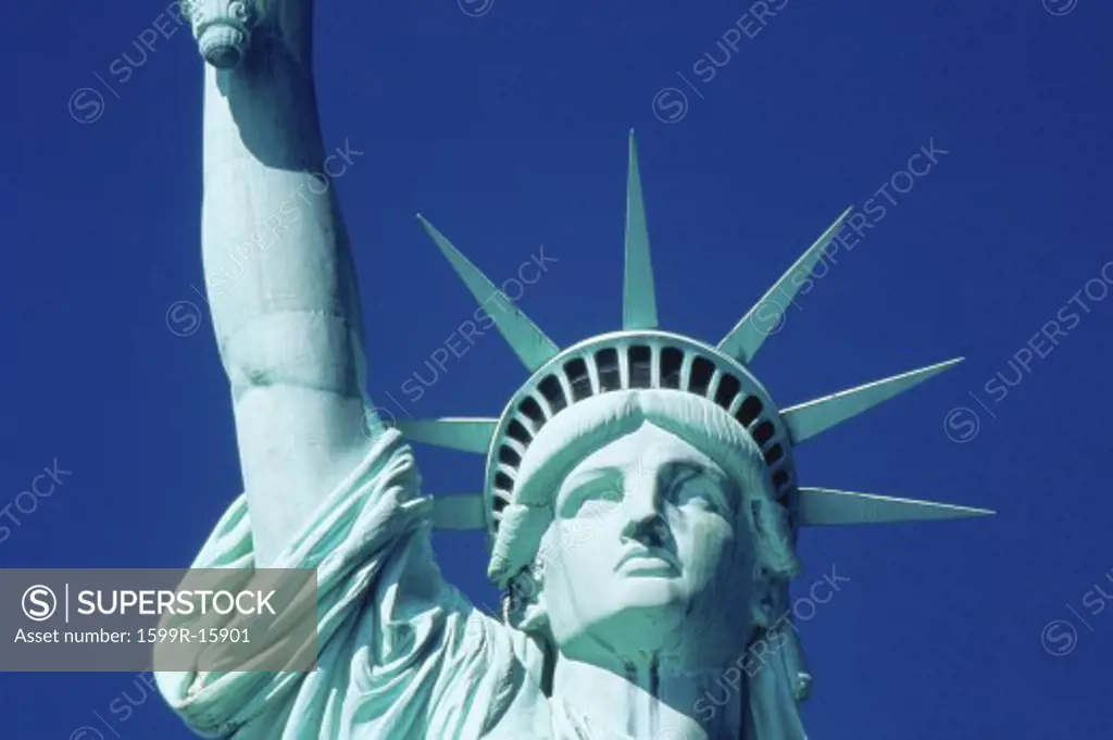 Head and partial arm of Statue of Liberty