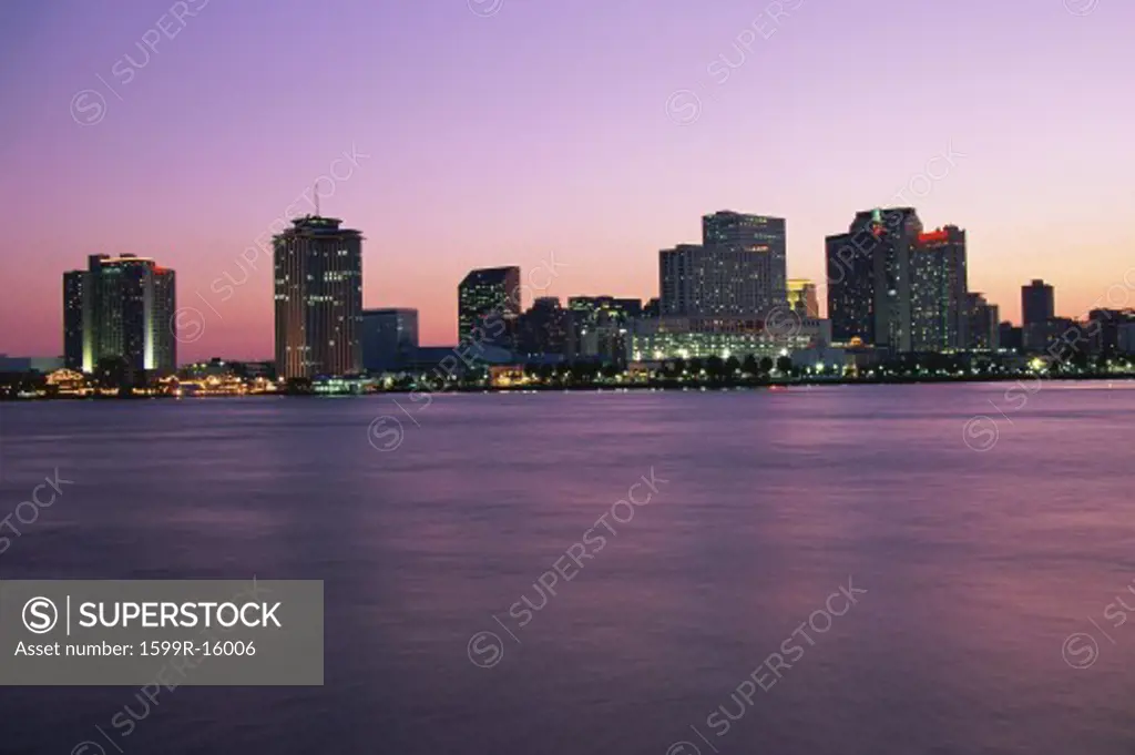 New Orleans skyline at twilight