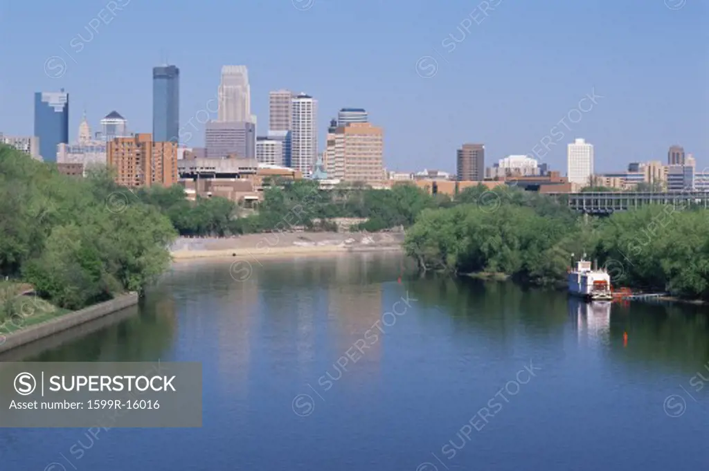Mississippi River with Minneapolis beyond