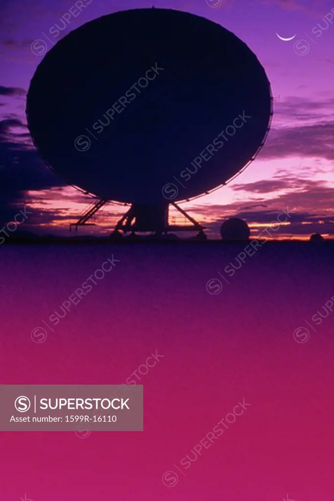 Silhouette of satellite dish/array