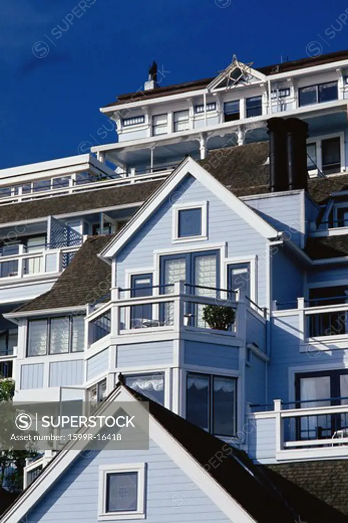 Houses and porches, Sausalito Bay, CA