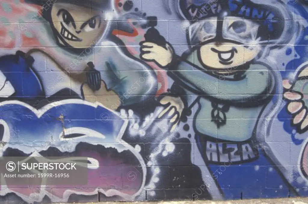 Graffiti painted on a wall during the Los Angeles riots