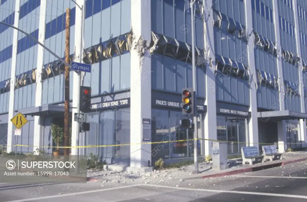 A building in Los Angeles destroyed by the Northridge earthquake in 1994