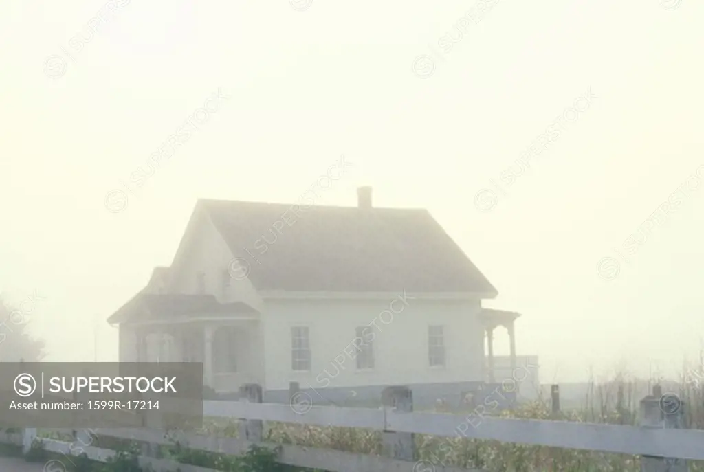 House Shrouded in Fog, Mendocino, California