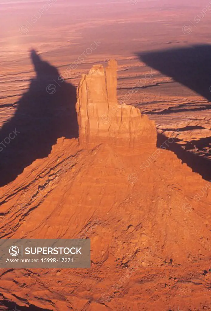 Aerial View of Monument Valley at Sunset, Arizona