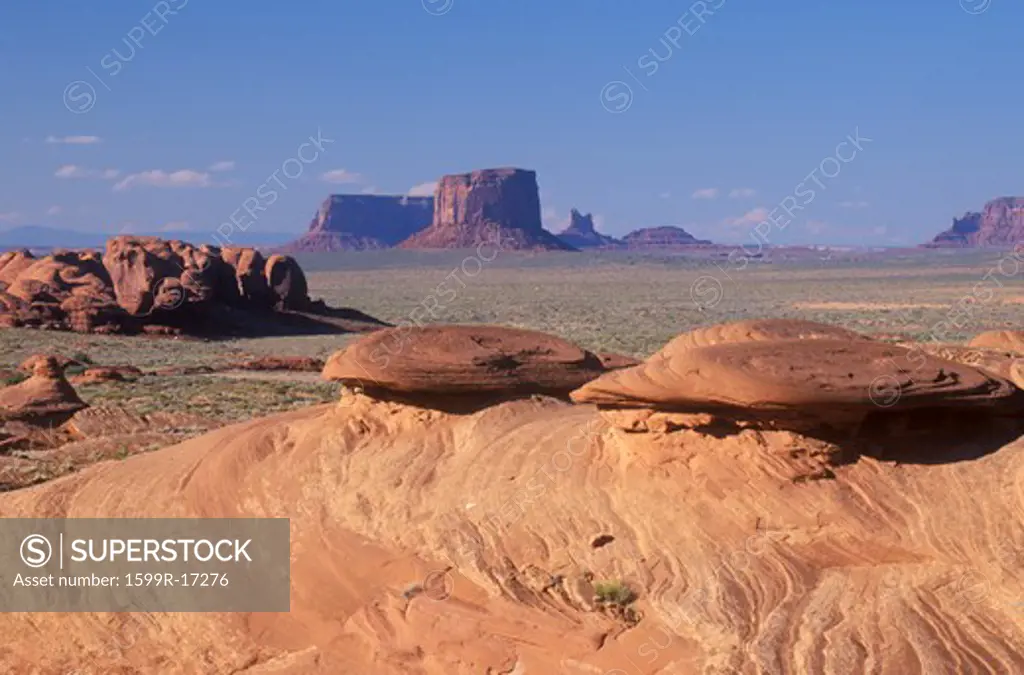 Swirling Sandstone Rock Formations, Monument Valley, Arizona