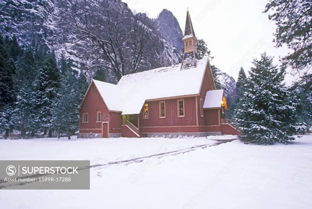 Church in Winter, Yosemite Valley, California