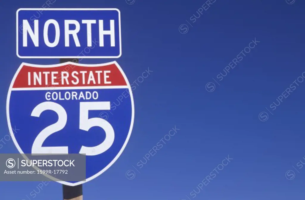A sign for the 25 north in Colorado