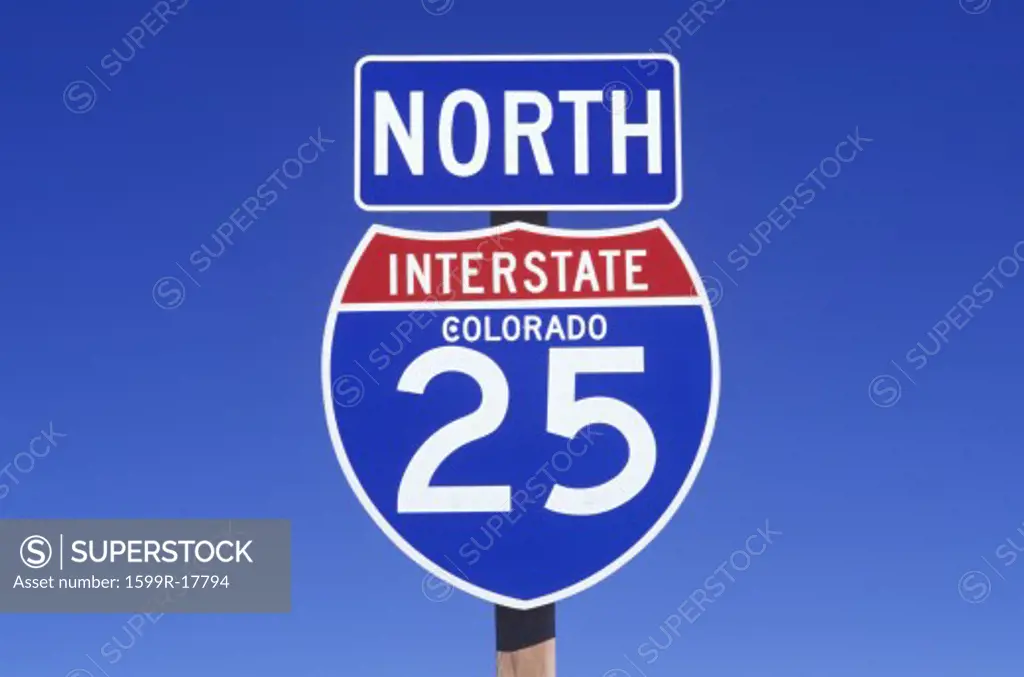 A sign for the 25 north in Colorado