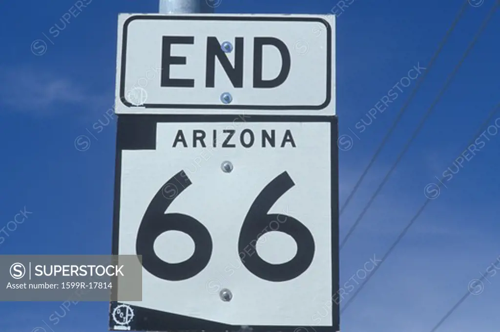 End route 66 sign in Arizona