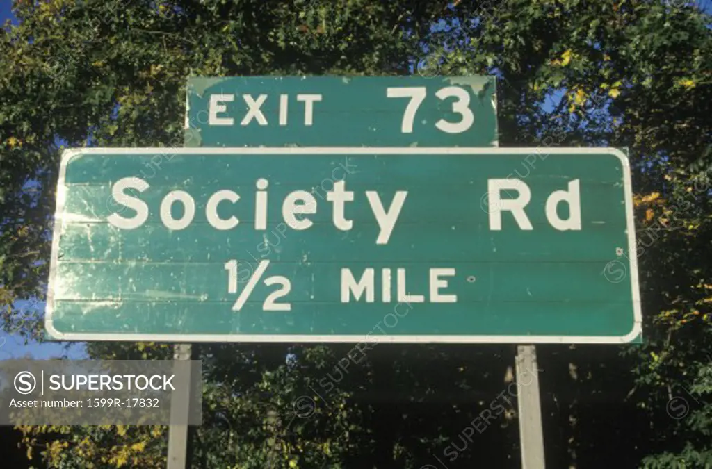 A sign for Society Road