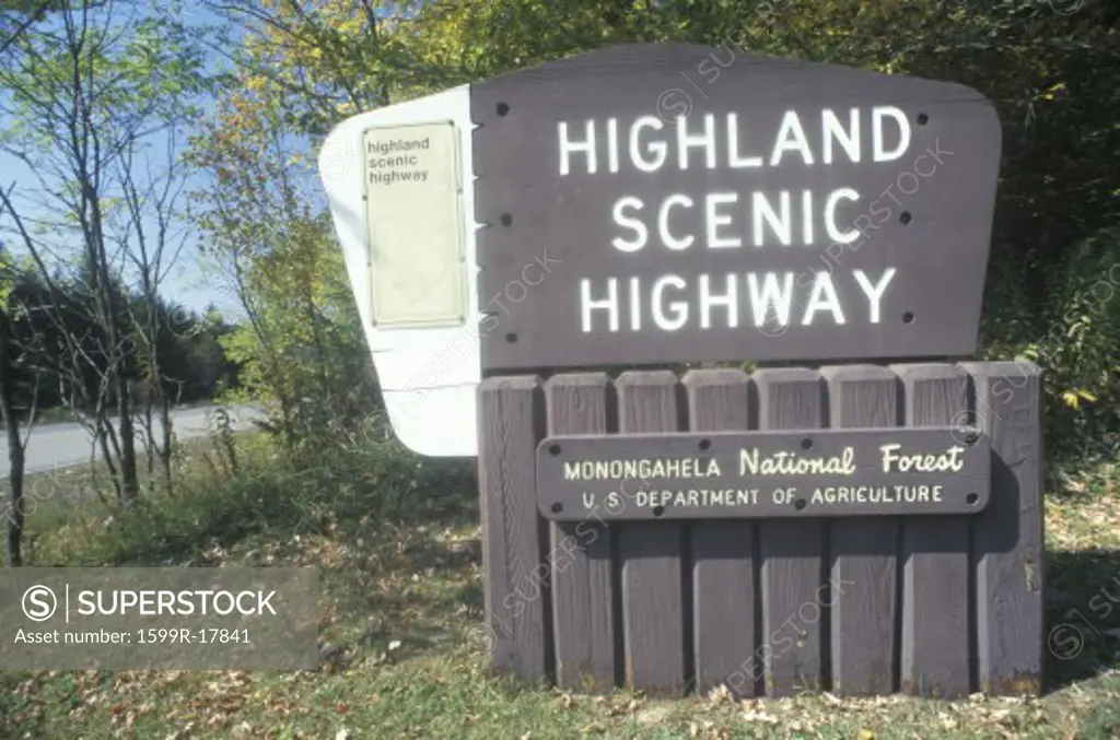 A sign for Highland Scenic Highway