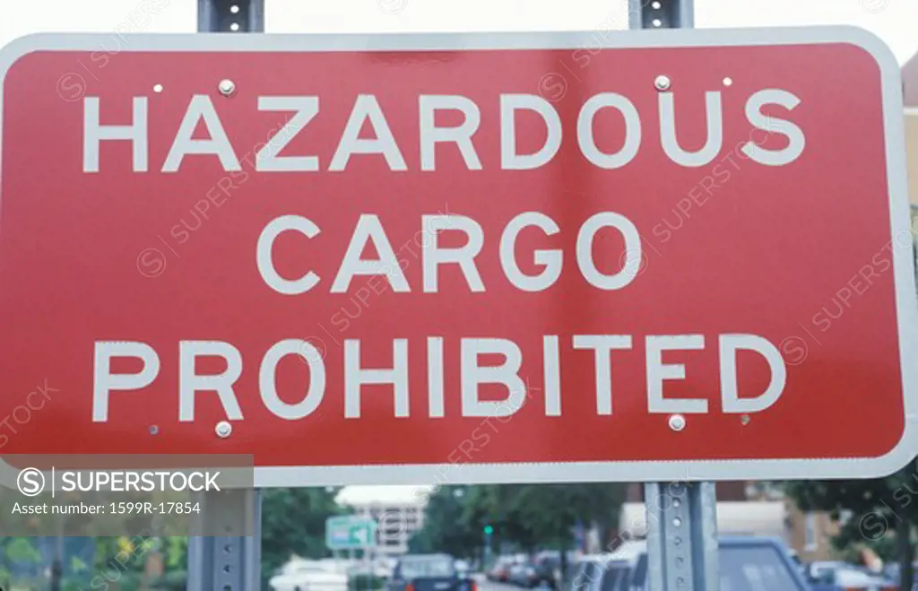 A hazardous cargo sign