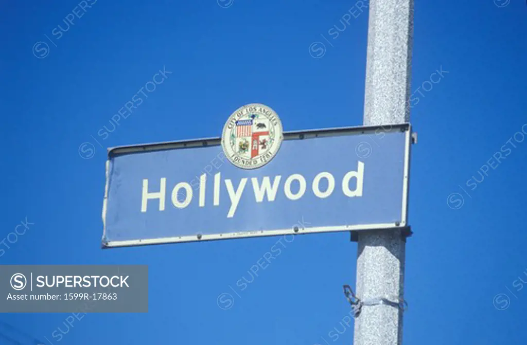 A sign for Hollywood, California