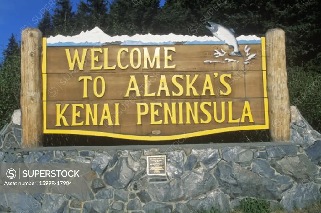 A sign that reads Welcome to Alaska's Kenai Peninsula