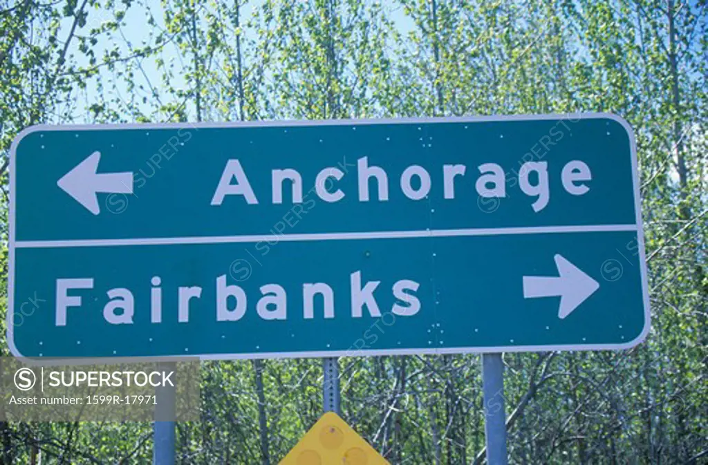 A sign that reads Anchorage/Fairbanks