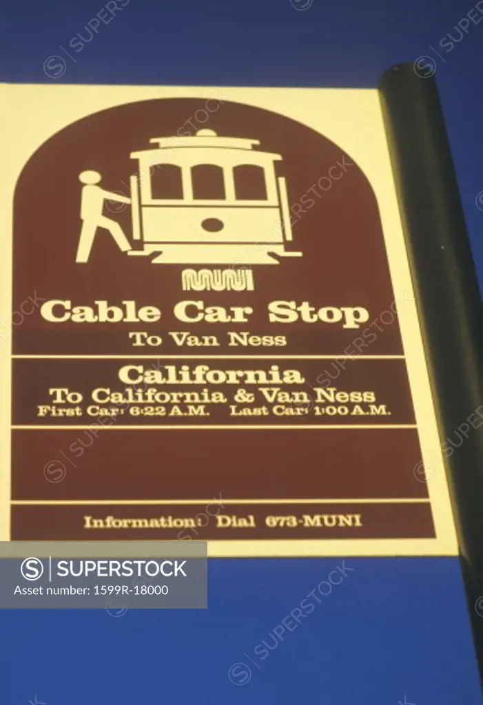 A sign that reads Cable Car Stop
