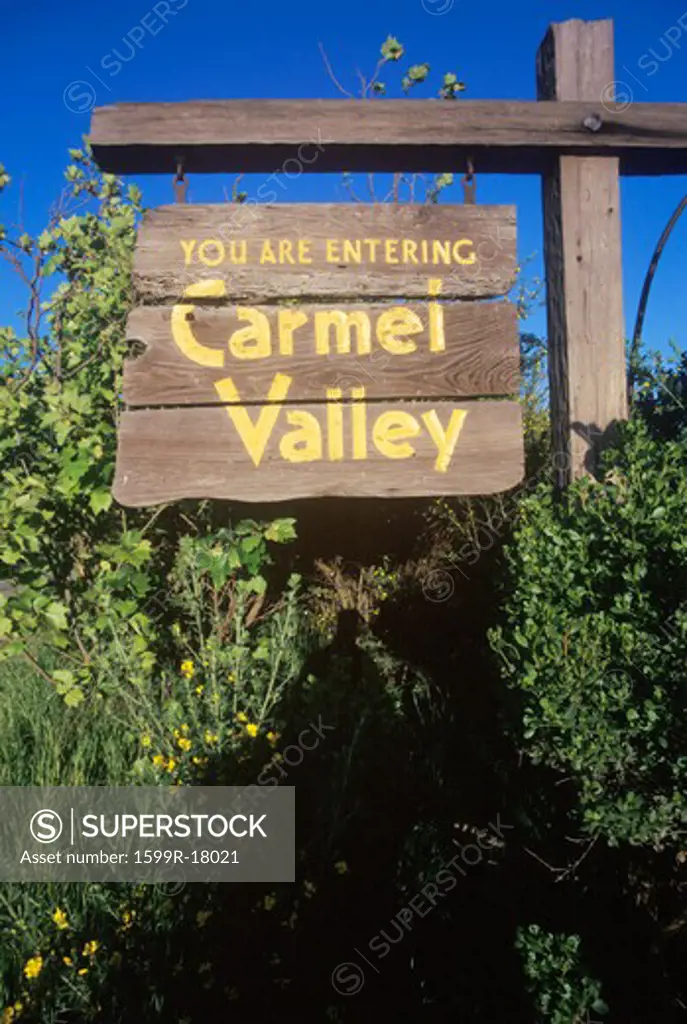 A sign that reads You are entering Carmel Valley