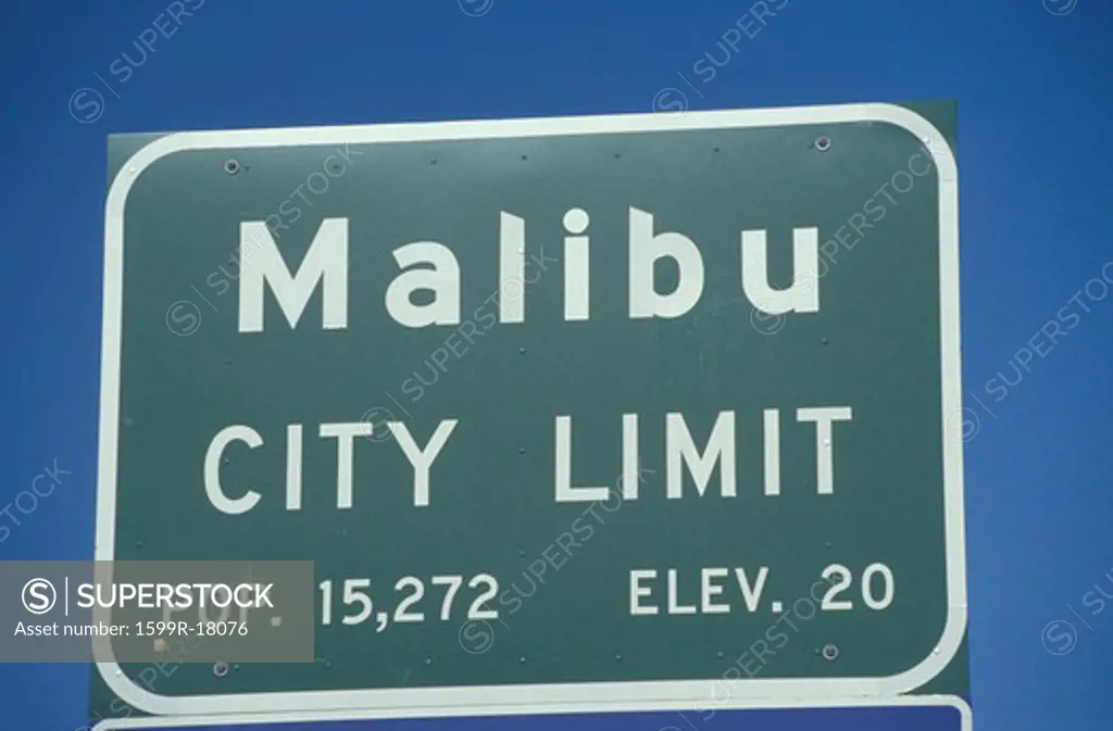 A sign that reads Malibu city limit