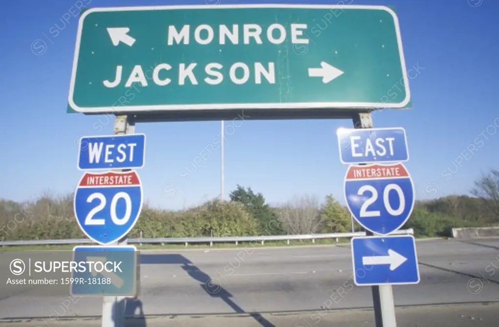 Interstate Highway East and West to Monroe and Jackson named after American Presidents
