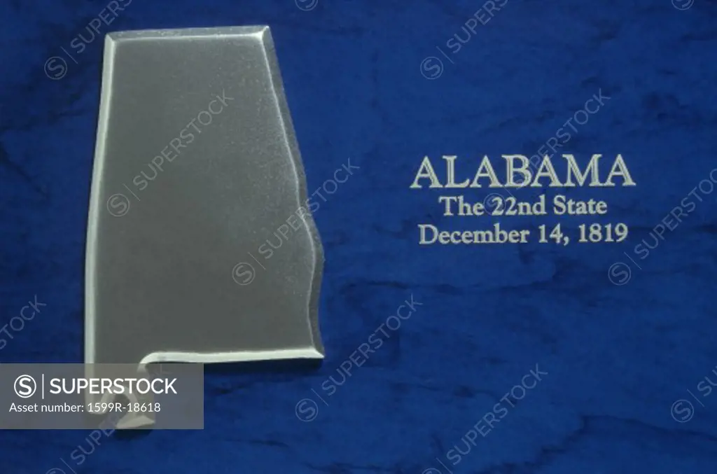 Silver Map of Alabama