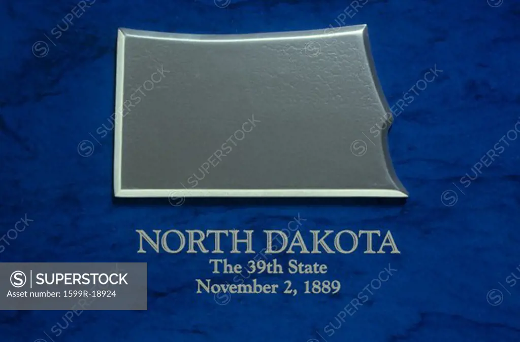 Silver Map of North Dakota