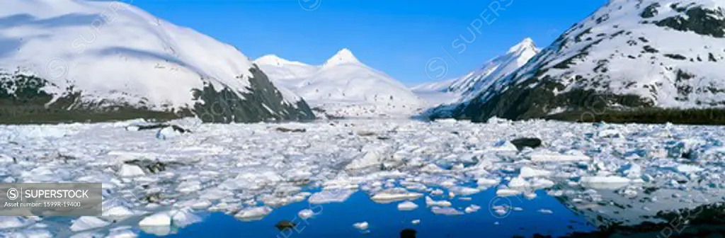 Icebergs in Portage Lake and Portage Glacier, Alaska