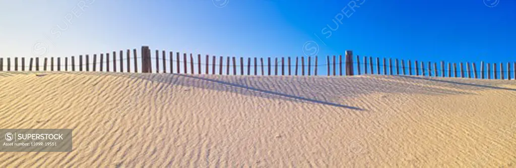 Fence along beach at Santa Rosa Island near Pensacola, Florida