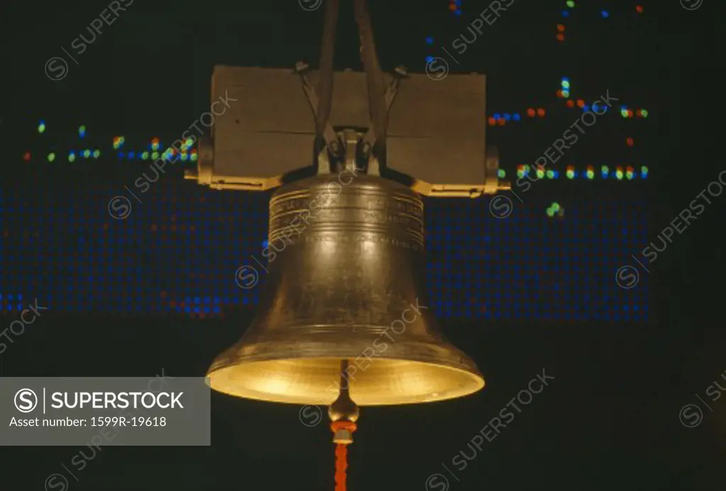 Golden Liberty Bell at night, Washington DC
