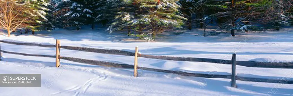 Fence and snow in winter, Vermont