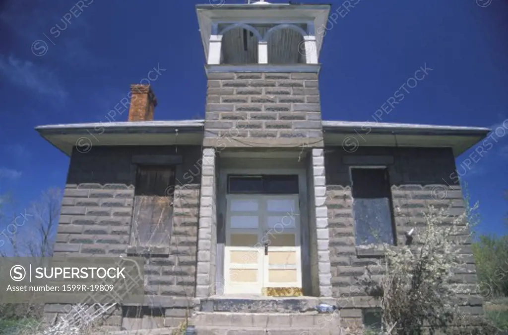 A one-room brick schoolhouse, WI