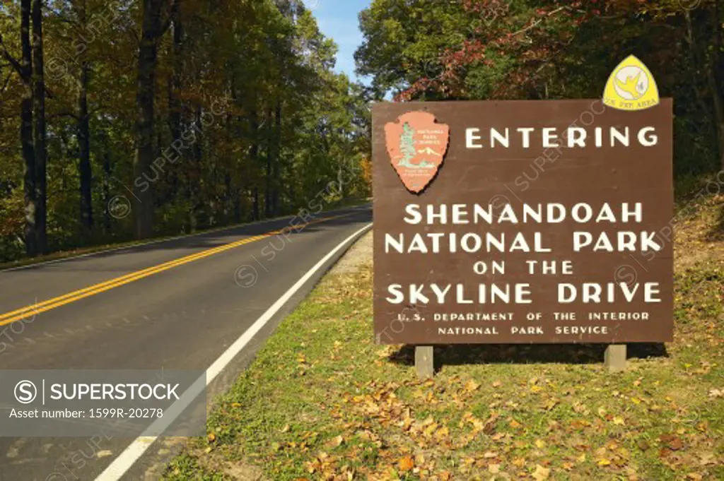 Entering Shenandoah National Park Virginia