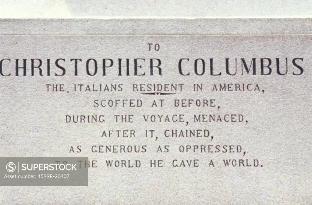 Christopher Columbus Plaque, Columbus Circle, New York City, New York