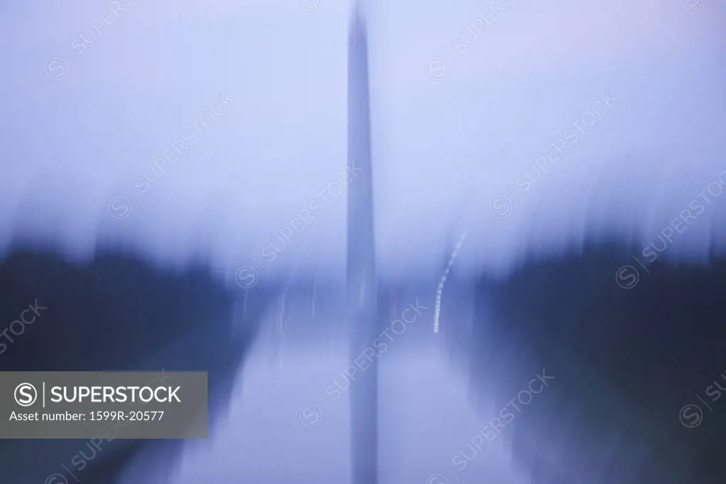 The Washington National Monument in the rain, Washington D.C.