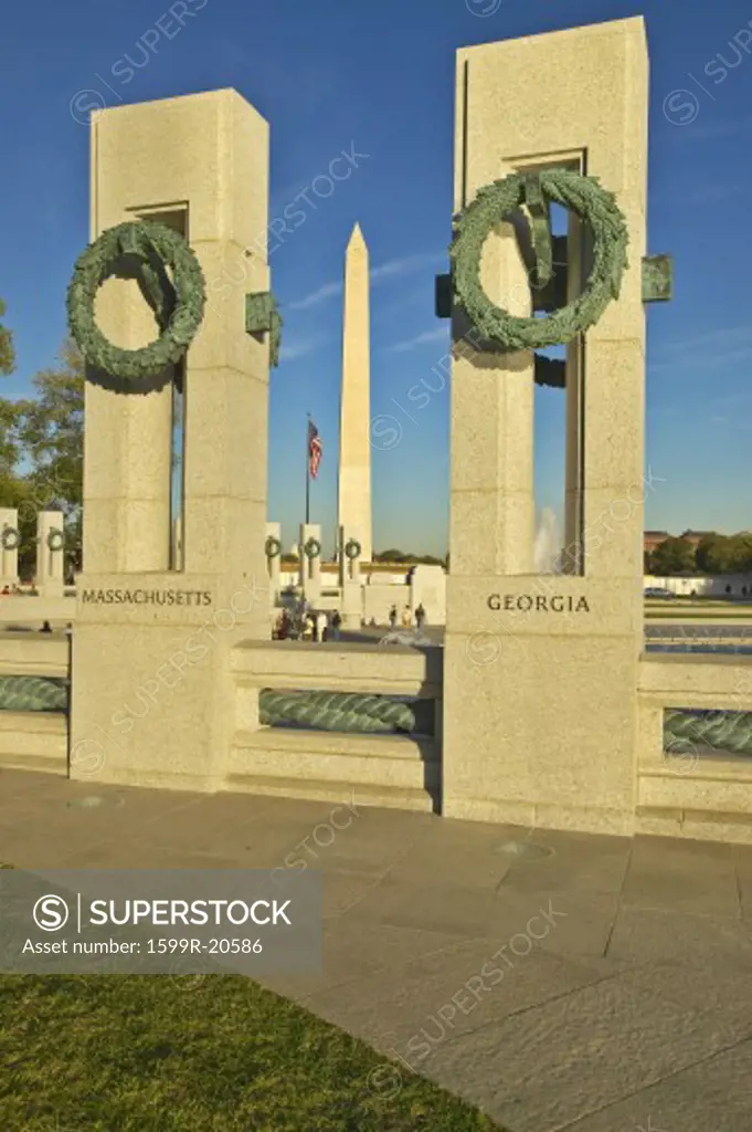 Wreaths at the U.S. World War II Memorial ,Washington D.C.