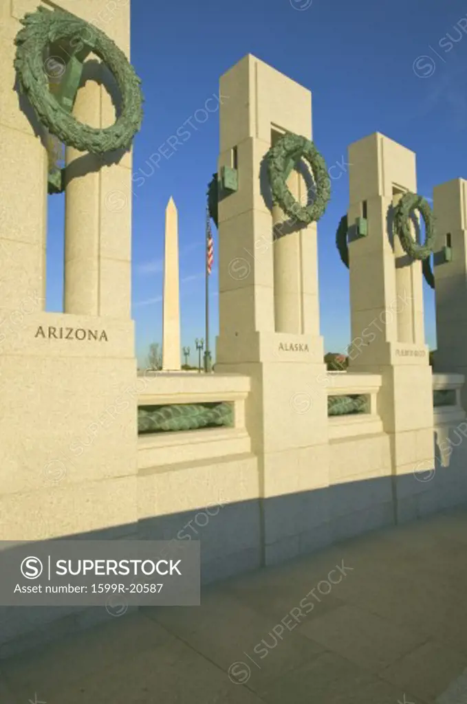 Wreaths at the U.S. World War II Memorial ,Washington D.C.