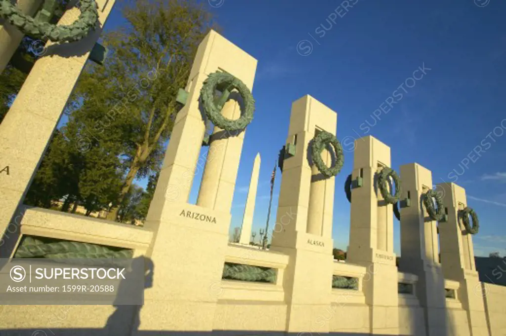 Wreaths at the U.S. World War II Memorial ,Washington D.C.
